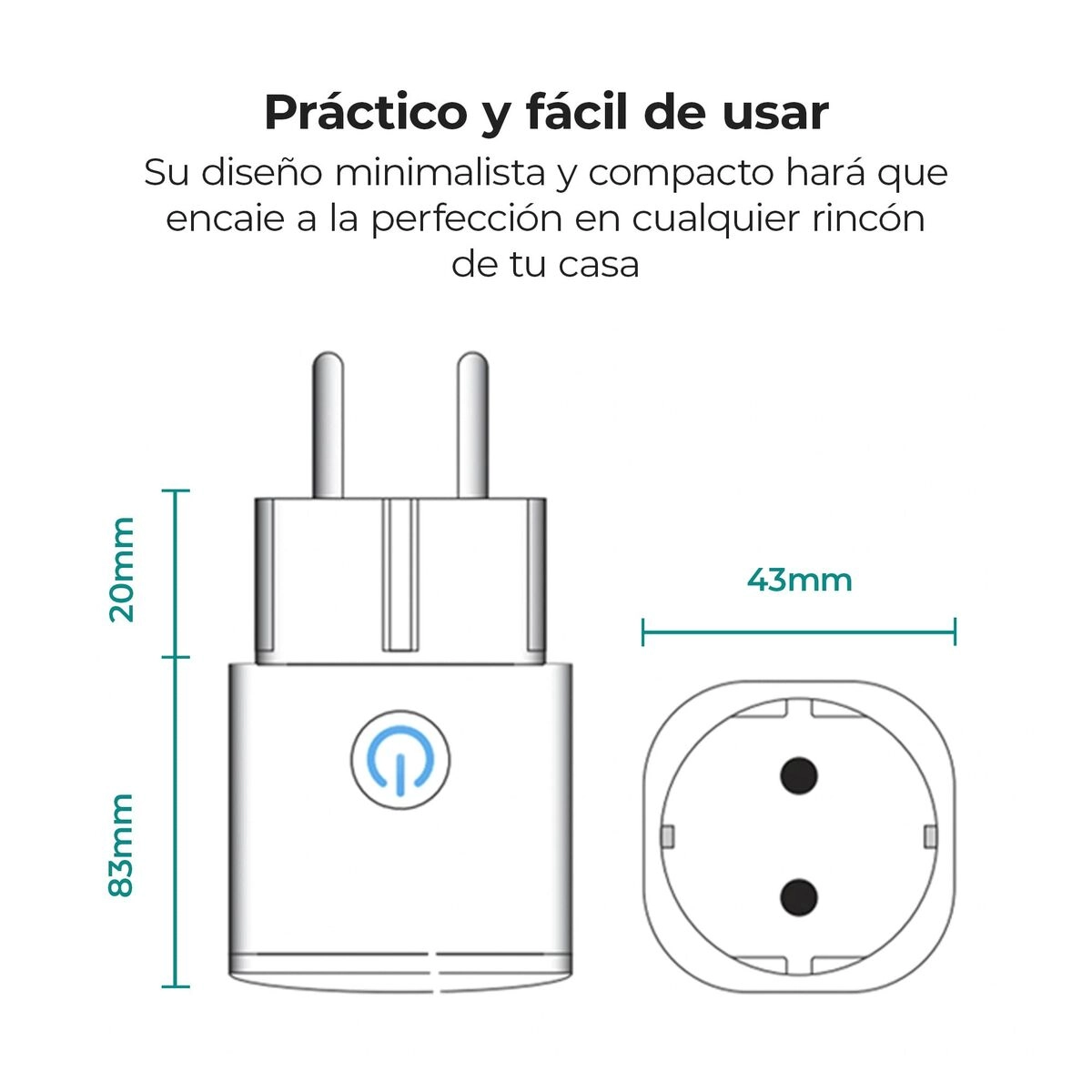 Smart Plug KSIX Smart Energy Mini WIFI 250V White