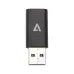 V7 V7USB3AC kabelių lizdinio / kištukinio jungčių tipo keitiklis USB A USB C Juoda