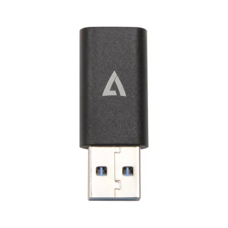 V7 V7USB3AC kabelių lizdinio / kištukinio jungčių tipo keitiklis USB A USB C Juoda