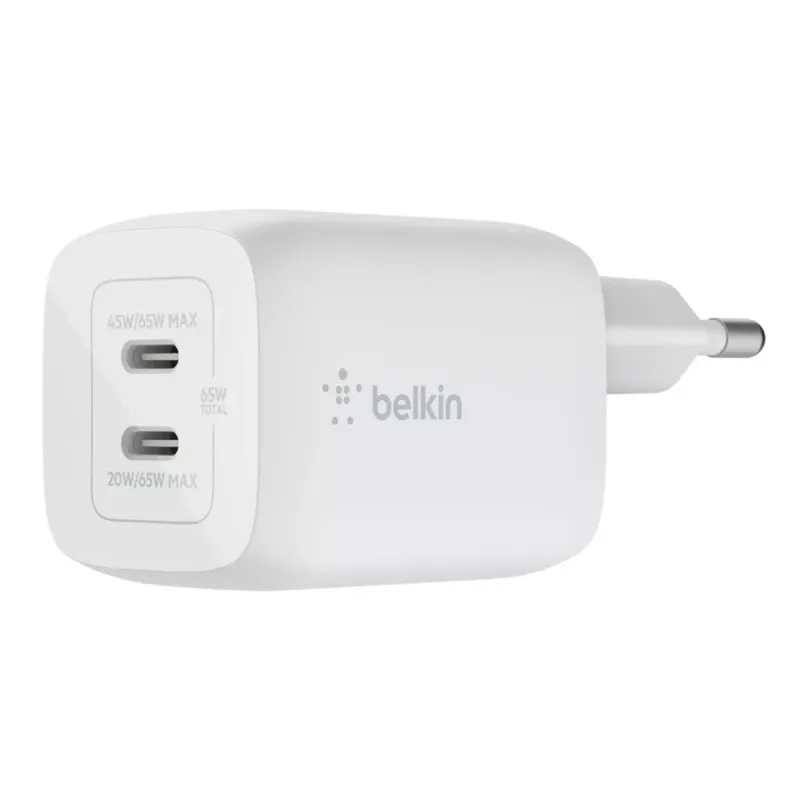 Cargador de Pared Belkin WCH013VFWH Blanco 65 W