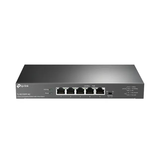 TP-Link TL-SG105PP-M2 tinklo komutatorius Ne-valdomas Gigabit Ethernet (10/100/1000) Maitinimas per Eternetą (PoE) Juoda