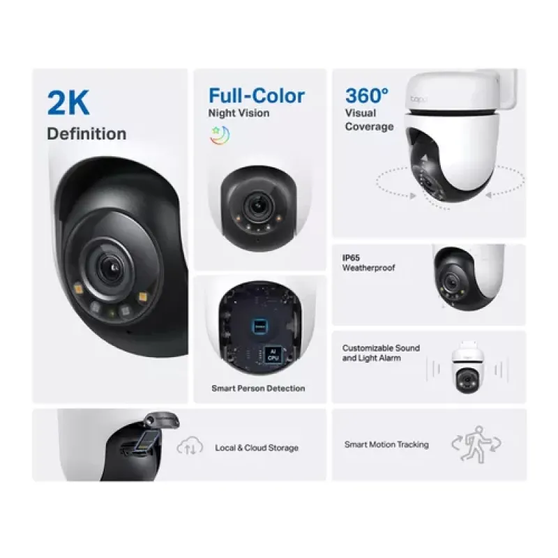 TP-Link Tapo C510W Dome IP security camera Indoor & outdoor 2304 x 1296 pixels Ceiling
