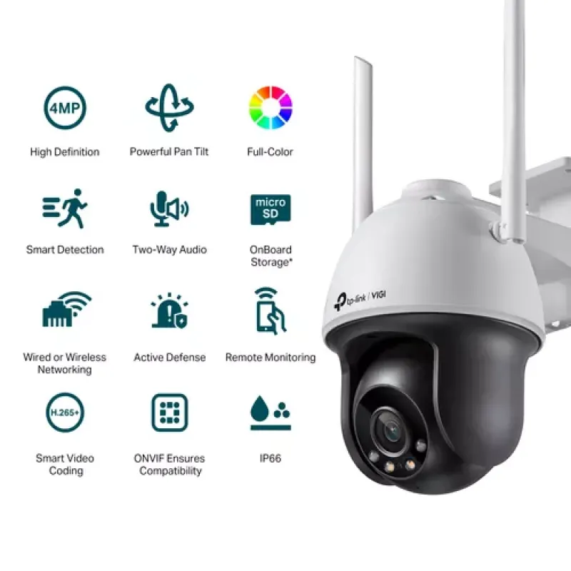 TP-Link VIGI C540-W V1 Bokštelis IP apsaugos kamera Vidaus ir lauko 2560 x 1440 pikseliai Lubos / siena