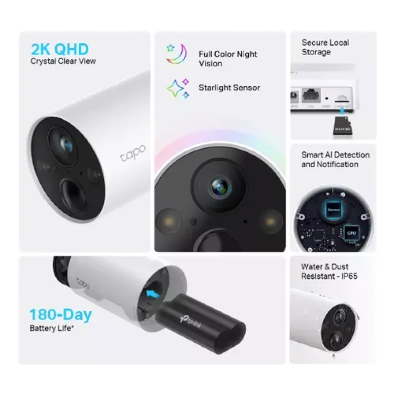 TP-Link Tapo C420S2 Bulb IP security camera Indoor & outdoor 2560 x 1440 pixels Wall