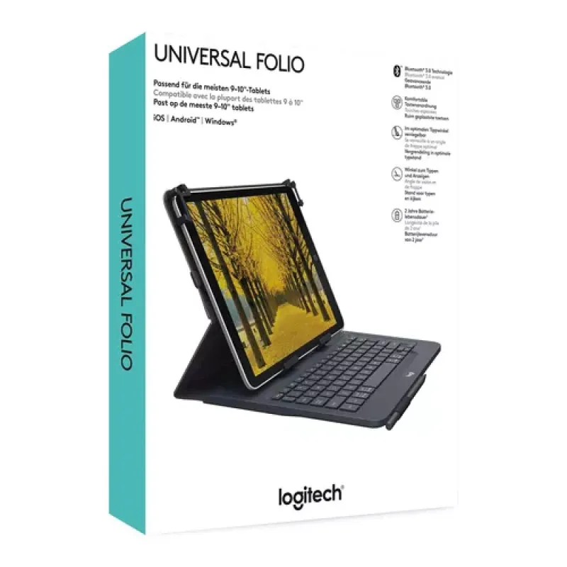 Logitech Universal Folio QWERTY Spanish Bluetooth Black