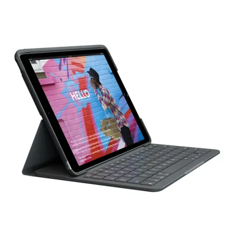 Logitech Slim Folio QWERTY Ispanas „Bluetooth“ Grafitas