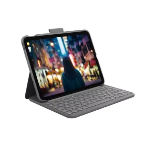 Logitech Slim Folio QWERTY Ispanas „Bluetooth“ Pilka