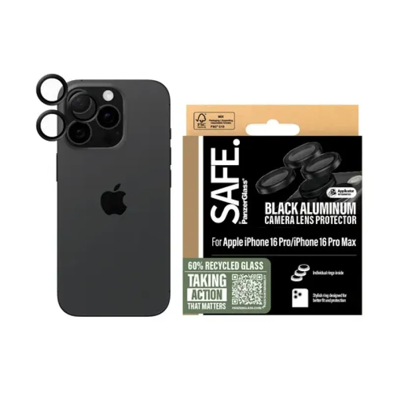 PanzerGlass SAFE by PG Cam Blk iPhone 16 6.1/6.7