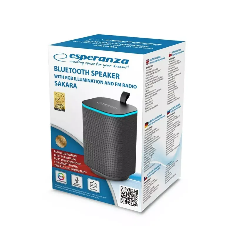 Nešiojamos Bluetooth garso kolonėlės Esperanza EP155 Juoda