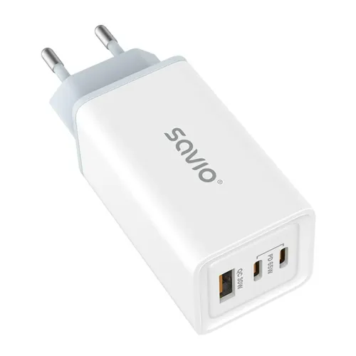 Sieninis įkroviklis Savio LA-07 Balta 65 W