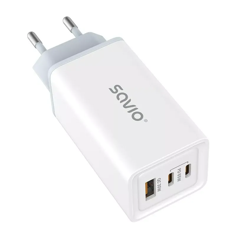 Sieninis įkroviklis Savio LA-07 Balta 65 W