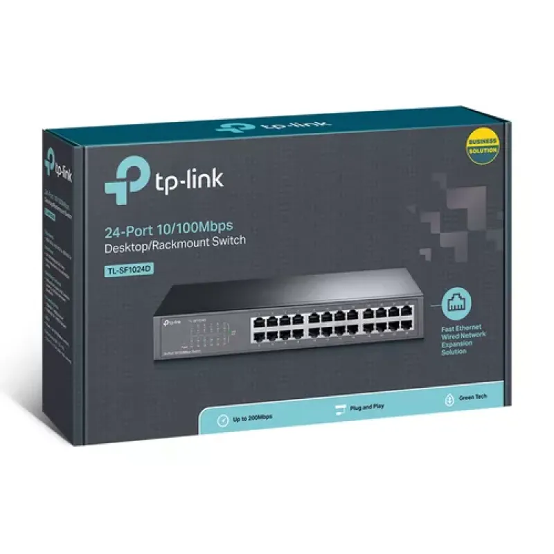 TP-Link TL-SF1024D tinklo komutatorius Ne-valdomas Fast Ethernet (10/100) Pilka