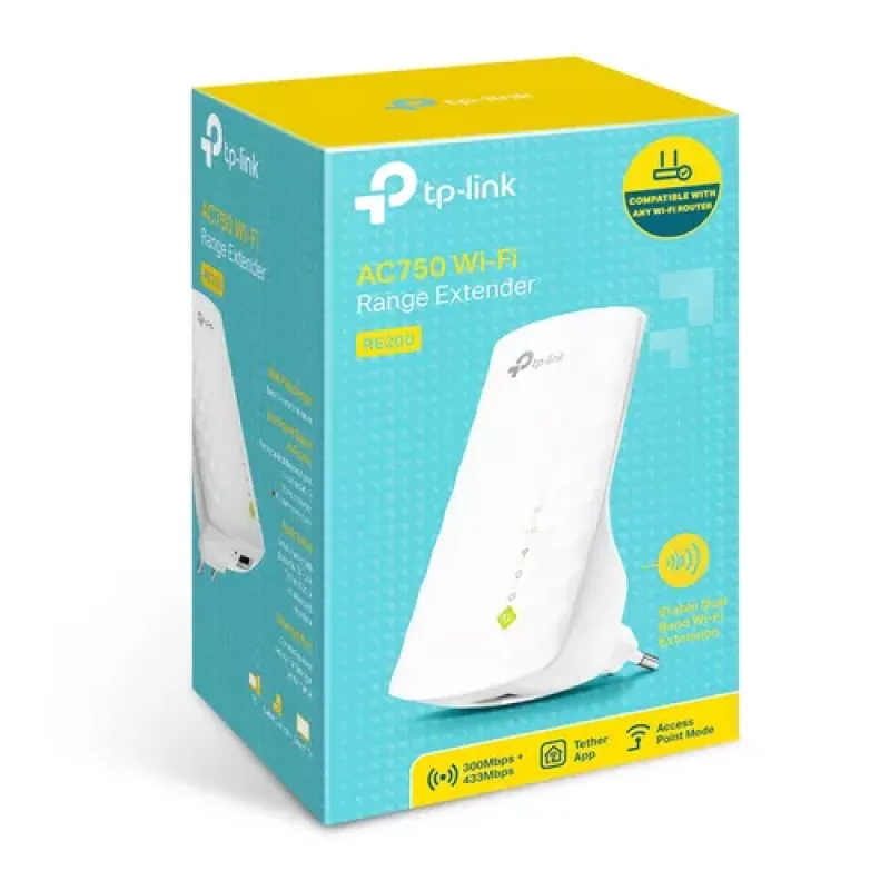 TP-Link RE200 tinklo stiprintuvas Tinklo kartotuvas Balta 10, 100 Mbit/ai