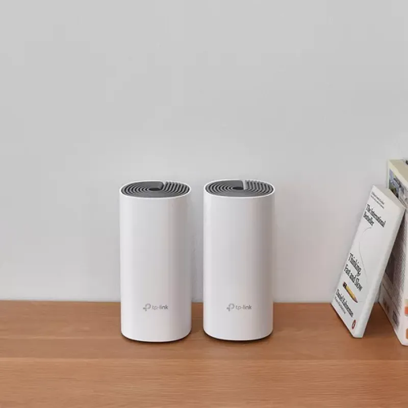 TP-Link Deco E4 (2-pack) Dual-band (2.4 GHz / 5 GHz) Wi-Fi 5 (802.11ac) White, Grey Internal