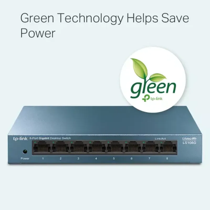 TP-Link LS108G Ne-valdomas Gigabit Ethernet (10/100/1000) Mėlyna