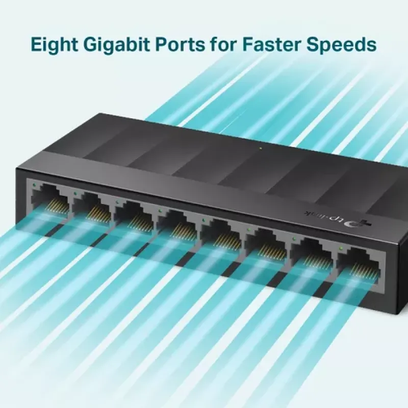 TP-Link LS1008G Ne-valdomas Gigabit Ethernet (10/100/1000) Juoda