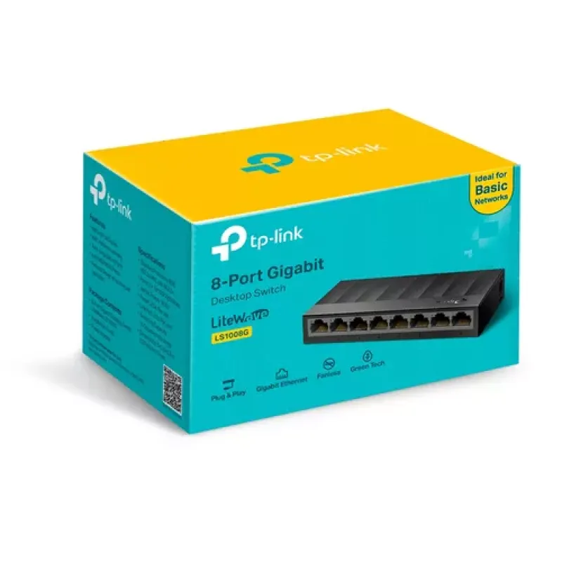 TP-Link LS1008G Ne-valdomas Gigabit Ethernet (10/100/1000) Juoda