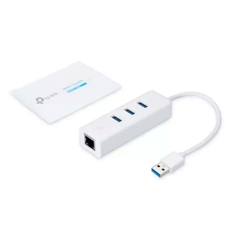 TP-Link UE330 knyginių kompiuterių dokas / jungčių replikatorius Vielinis USB 3.2 Gen 1 (3.1 Gen 1) Type-A Balta