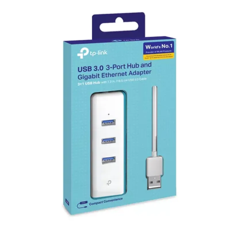 TP-Link UE330 knyginių kompiuterių dokas / jungčių replikatorius Vielinis USB 3.2 Gen 1 (3.1 Gen 1) Type-A Balta