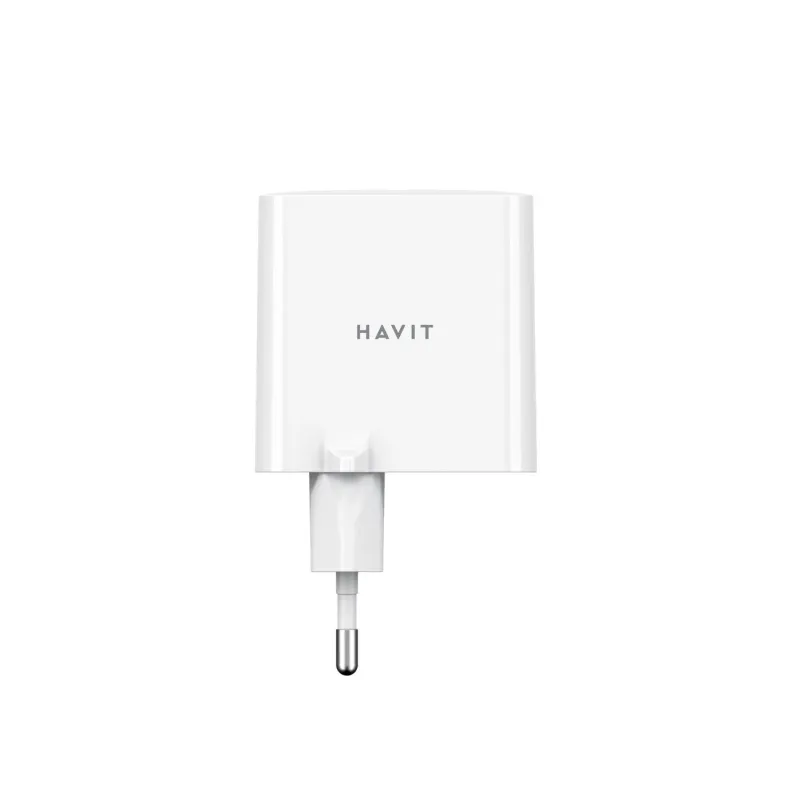 Havit UC45 EU - Cargador de viaje GaN de 45 W y doble puerto, negro