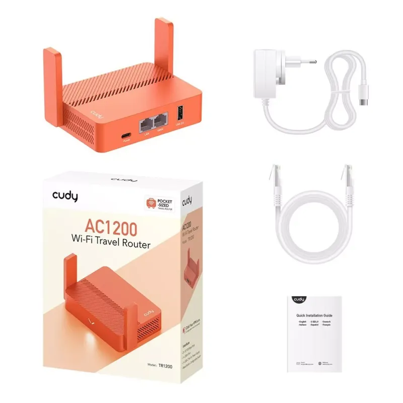 Maršrutizatorius Cudy AC1200 Oranžinė RJ45 Ethernet LAN Wi-Fi