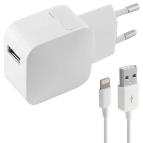 Sieninis įkroviklis + MFI patvirtintas Lightning kabelis KSIX Apple-compatible 2.4A USB iPhone