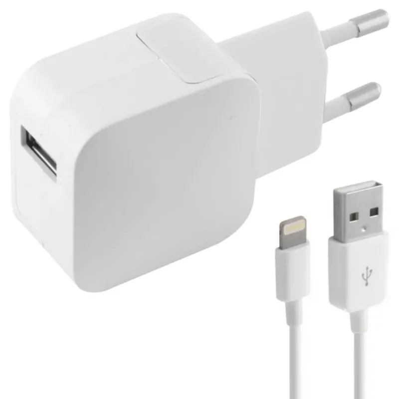 Sieninis įkroviklis + MFI patvirtintas Lightning kabelis KSIX Apple-compatible 2.4A USB iPhone