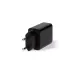 Sieninis įkroviklis + USB A - USB C kabelis KSIX USB Juoda