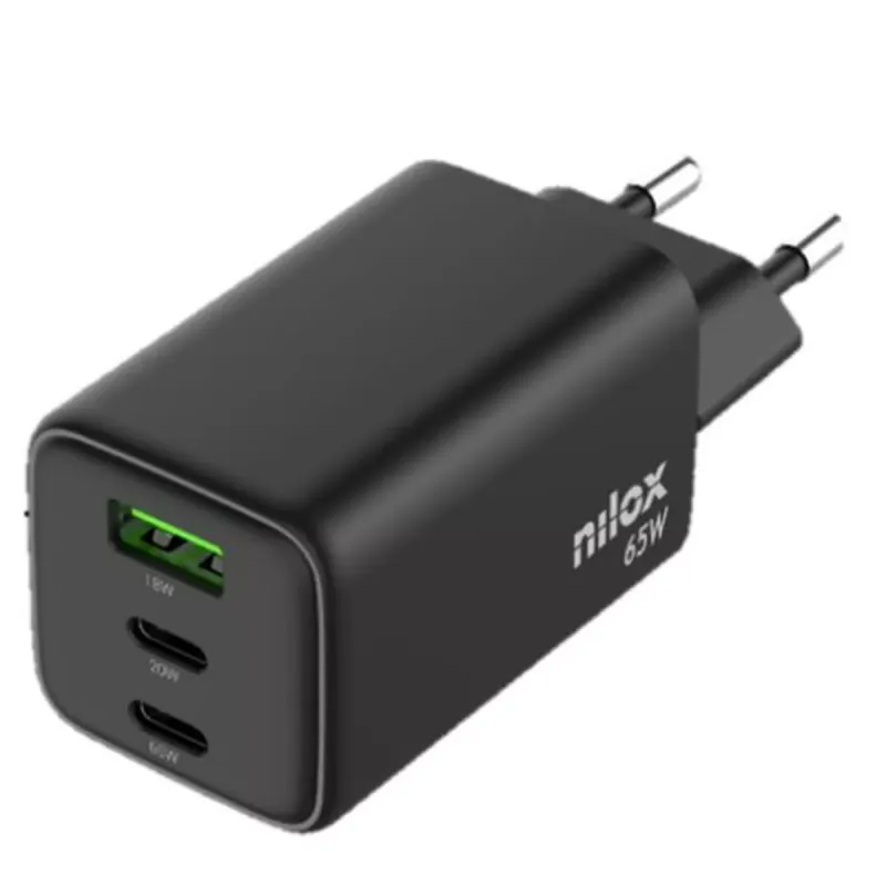 Wall Charger Nilox NXGANUSBC65 Black