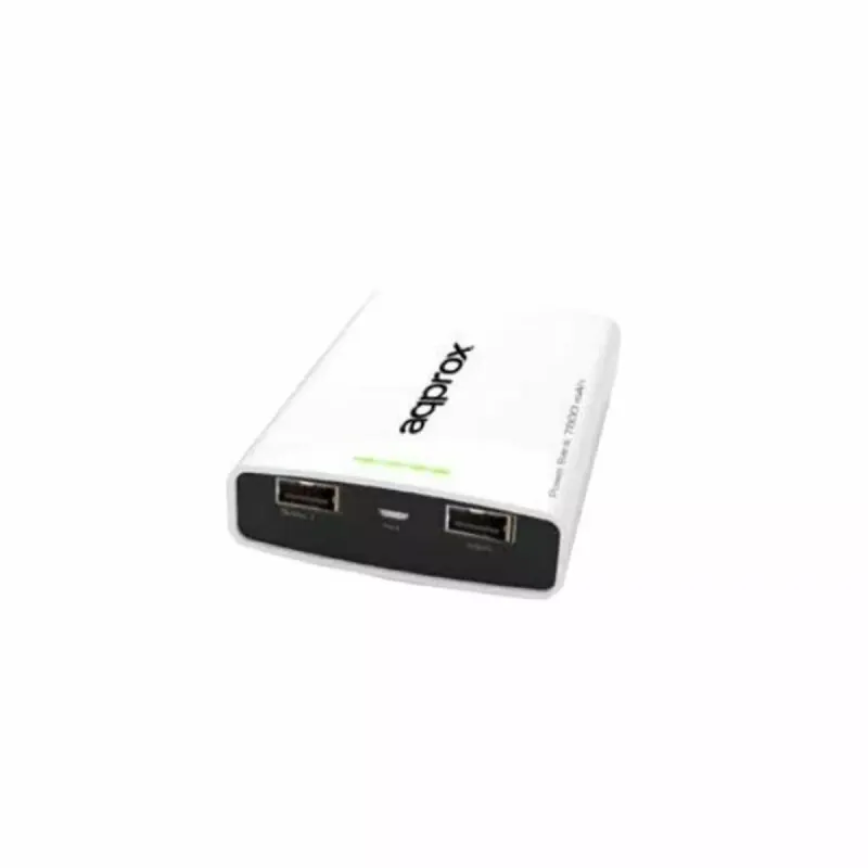 Power Bank approx! APPPB78EVW 7800 mAh 2 x USB Micro USB 5 V 1-2 A White Black/White