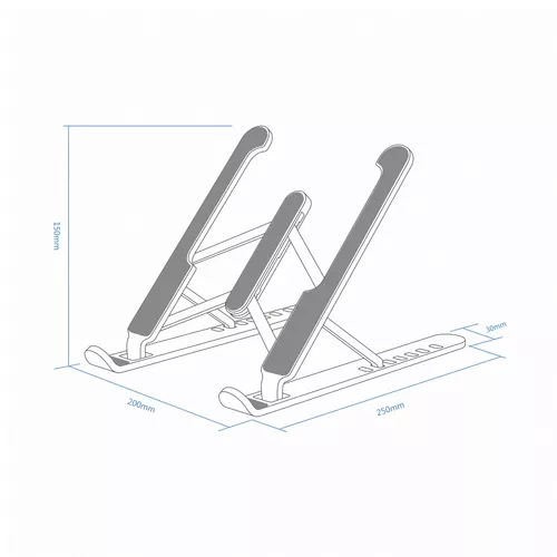 AISENS LPS1M-099 nešiojamojo kompiuterio stovas Sidabras 38,1 cm (15")