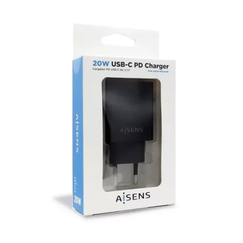 AISENS ASCH-1PD20-BK mobile device charger GPS, MP3, MP4, Mobile phone, Smartphone, Tablet Black AC Indoor