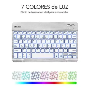 Teclado Bluetooth Subblim SUB-KBT-SMBL30 Multicolor Plateado Qwerty Español QWERTY