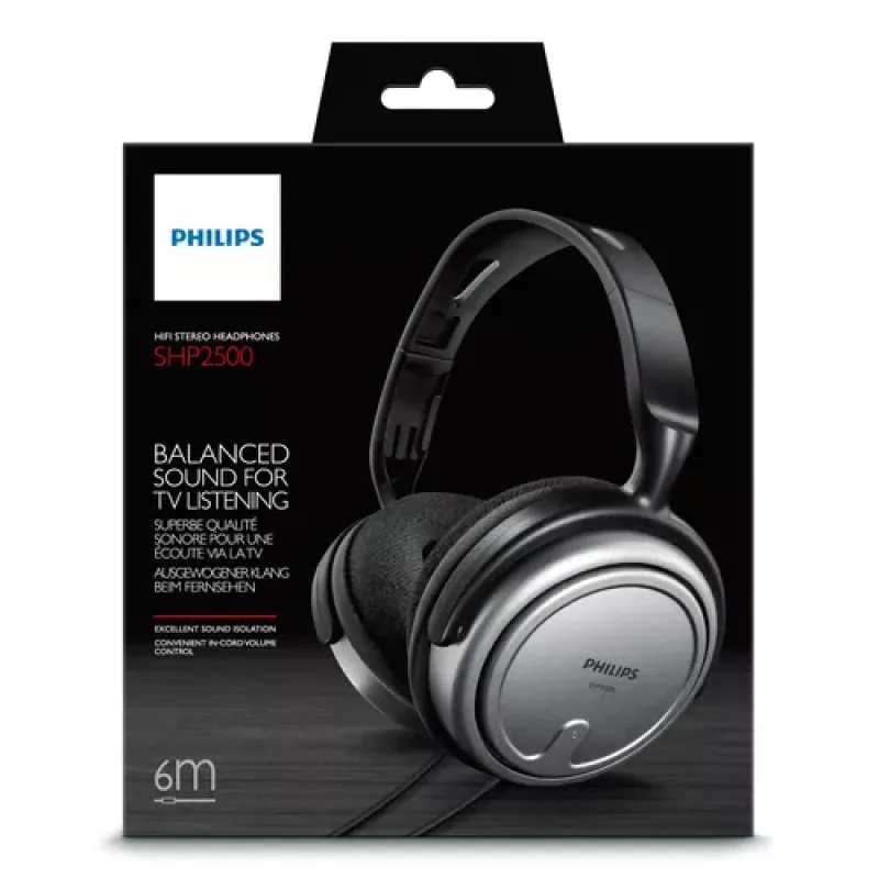 Philips SHP2500/10 Ausinės be mikrofono ir ausinės su mikrofonu Vielinis Su lankeliu Muzika Juoda, Sidabras