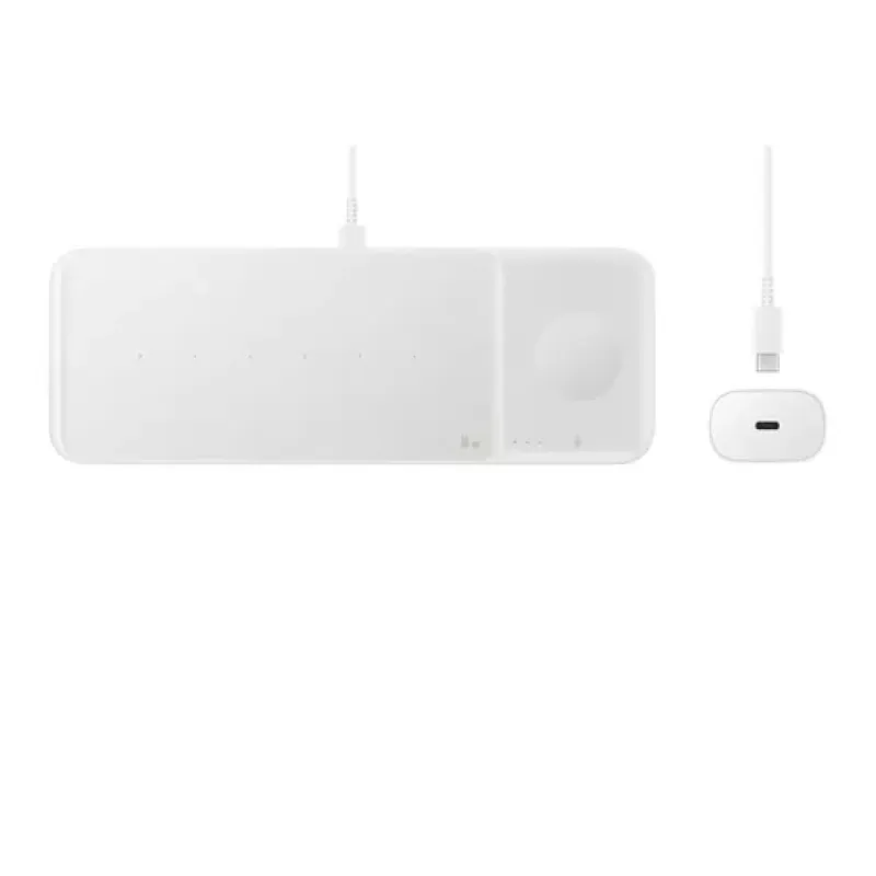 Samsung Wireless Charger Trio Laisvų rankų įranga, Išmanusis telefonas, Išmanusis laikrodis Balta USB Belaidis įkrovimas Spartusis įkrovimas Vidaus